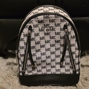 Michael Kors Black and White Women's Backpack